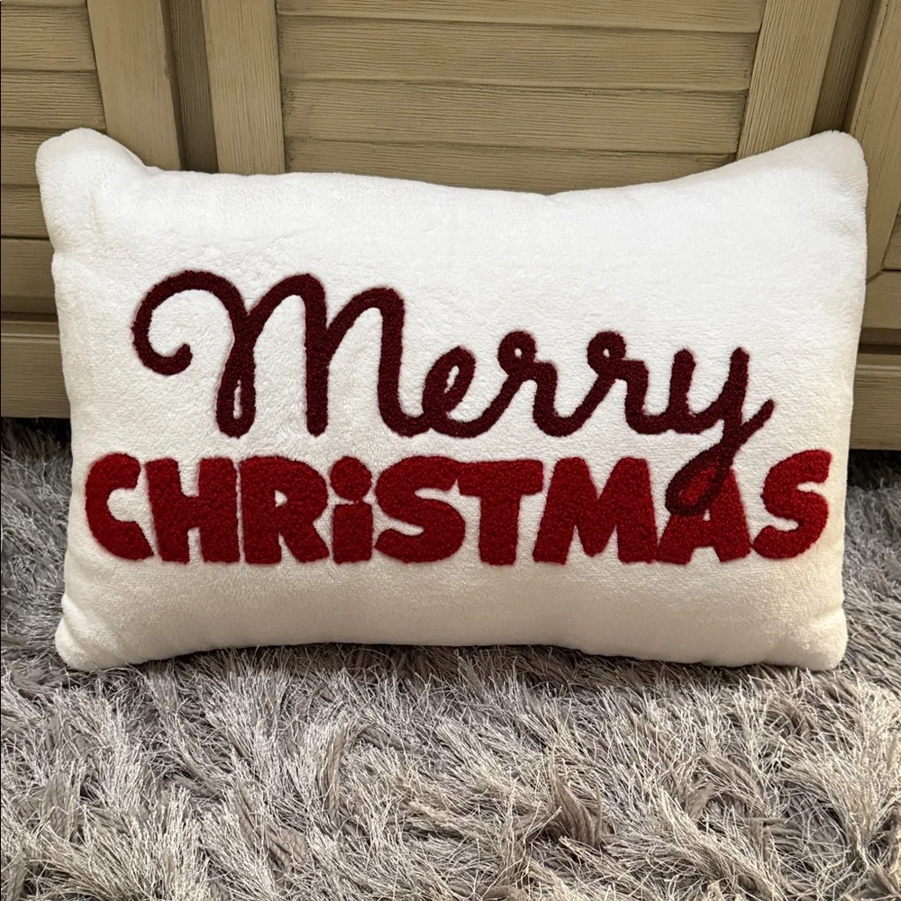 Target Merry Christmas Pillow - White and Red